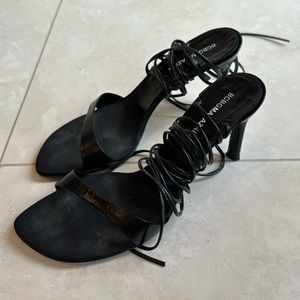 BCBG Maxazria kid leather calf lace-up heels, Size 7B, European Size 37